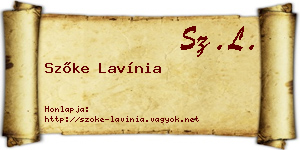 Szőke Lavínia névjegykártya
